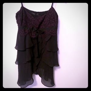 BCBGmaxazria Chiffon and Lace Top